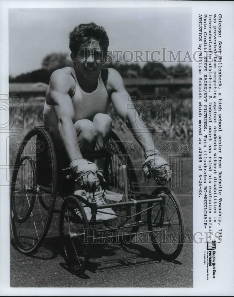 1988 Press Photo Christopher Scot Hollonbeck, a high school senior student - Historic Images