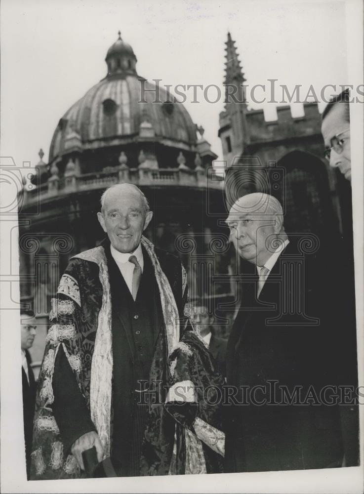 1958 Press Photo W German President Professor Heuss, The Earl Of Halifax - Historic Images