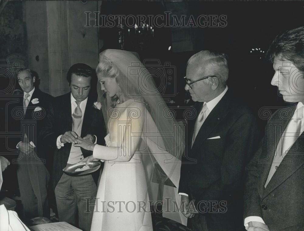 1973 Press Photo Roussel and de Luynes Wedding - Historic Images