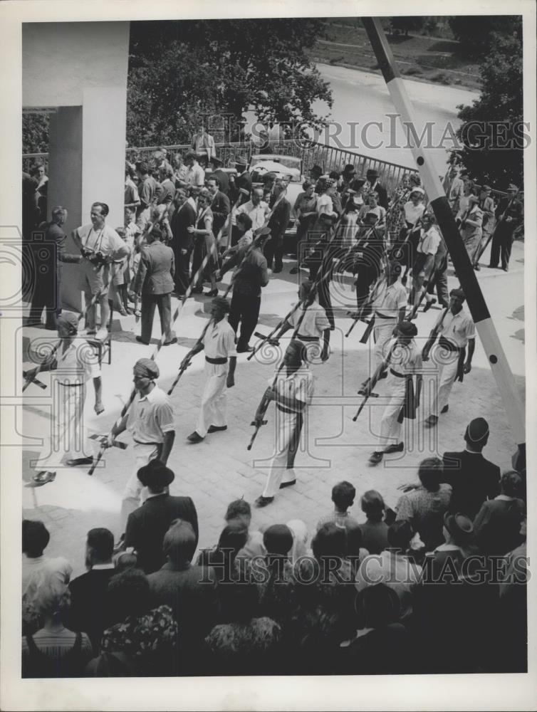 Press Photo The seamenÃ¢â¬s guild marched in the small city Oberndorf - Historic Images