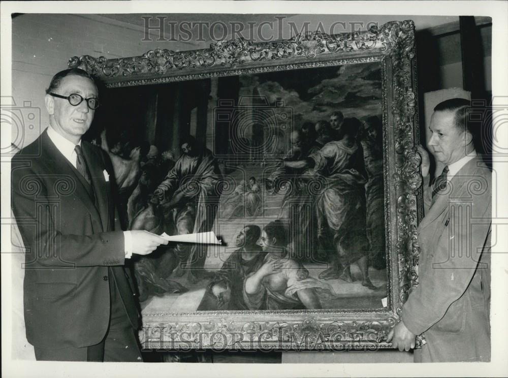 1958 Press Photo Early El Greco &quot;Christ Healing the Blind&quot; by P Veronese - Historic Images