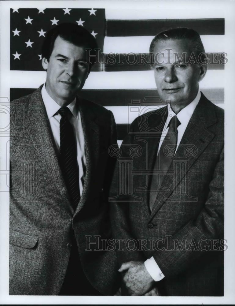 1988 Press Photo Peter Jennings David Brinkley The 84 Vote - cvp24851 - Historic Images