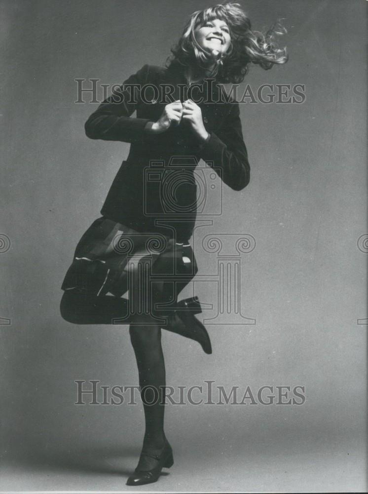1971 Press Photo, Georges Rech Blazer & Kilt - Historic Images