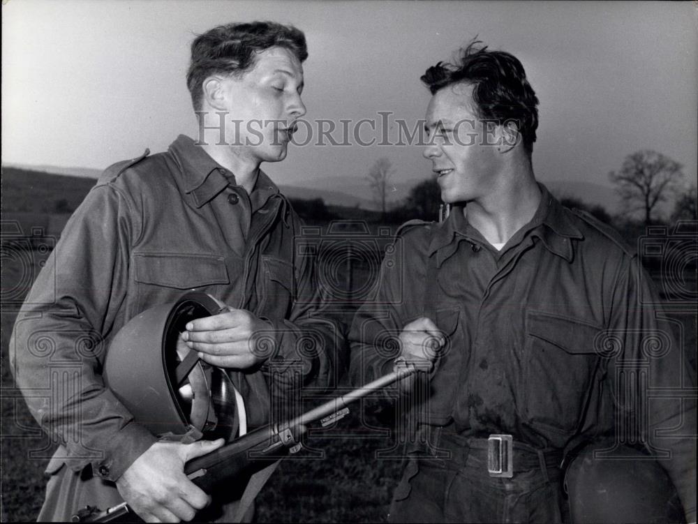 Press Photo Germany&#39;s first post war draftees&quot; Two GIs 1957 - Historic Images