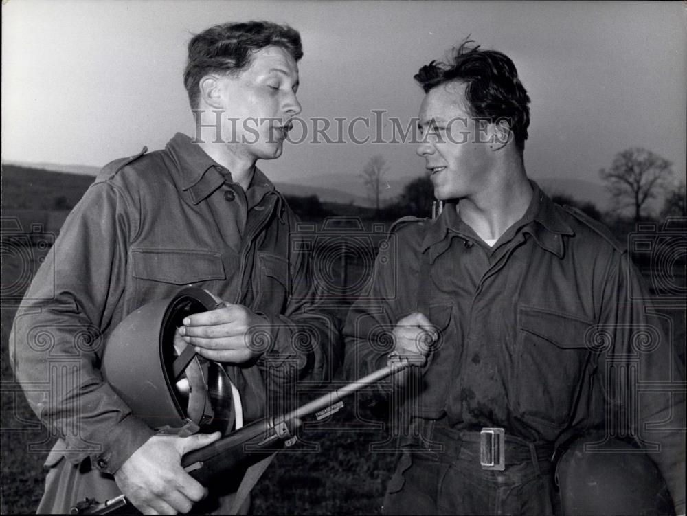 Press Photo Germany's first post war draftees" Two GIs 1957 - Historic Images