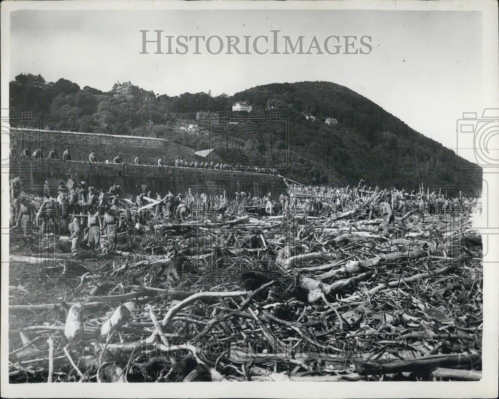 1952 Press Photo 6th Training Battalion R.A.S.C. Salvaging Wood For New Sea-Wall - Historic Images