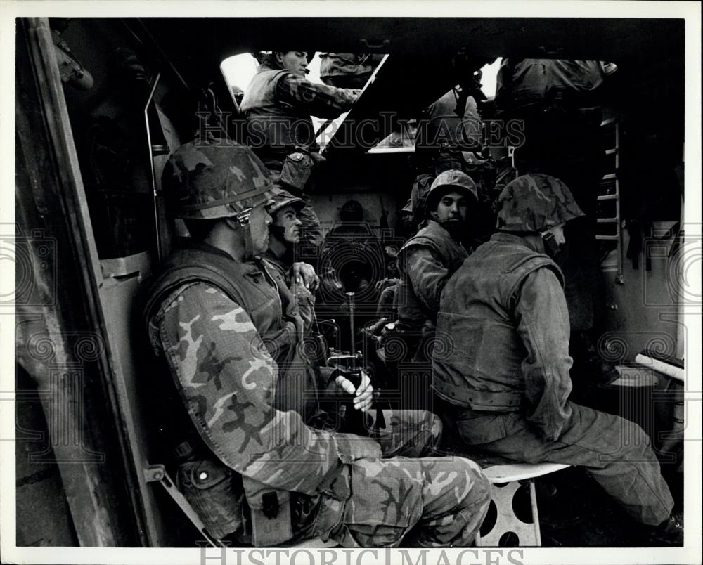 Press Photo Inside Amphibious Assault Vehicle - Historic Images