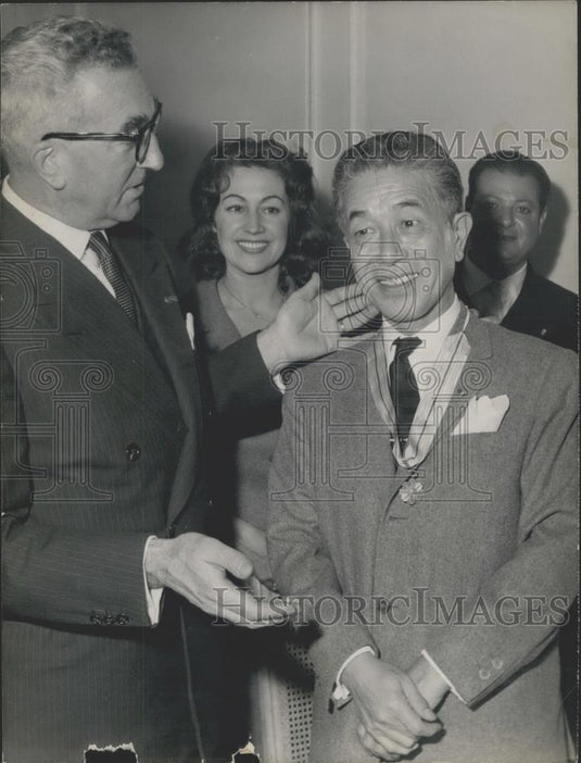 1959 Press Photo Japanese Ambassador Tetsuro Furukaki & M. Ranville - Historic Images