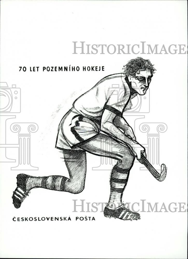 Press Photo foreign language hockey poster - Historic Images