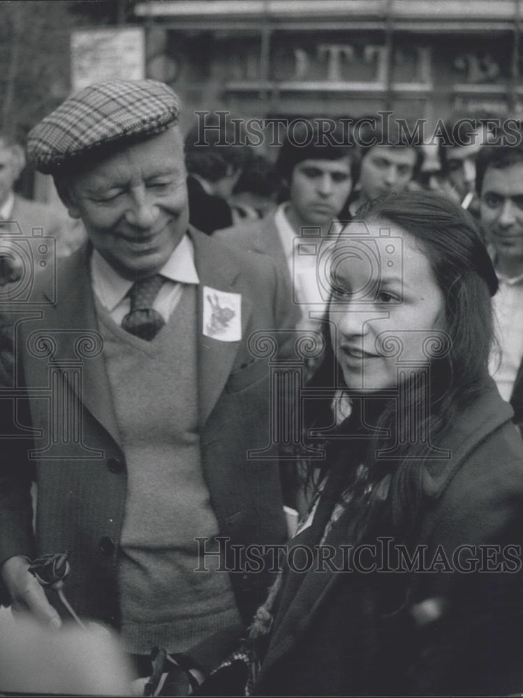 1976 Press Photo Viviana Corvalan,daughter of Chile&#39;s leader&amp;Giancarlo Pajetta - Historic Images