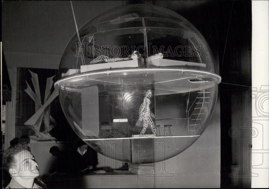 1956 Press Photo Project For Polar Base on exhibit - Historic Images
