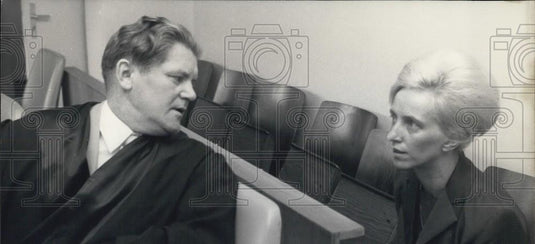 1965 Press Photo The accused Daisy Voog & advocate Dr. Pelka - Historic Images