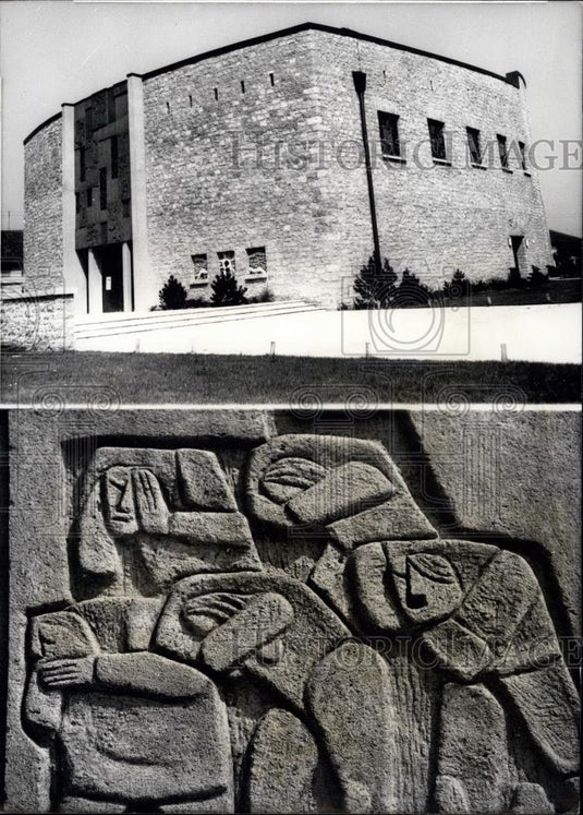 1965 Press Photo Judgement Day Reliefs Lichteneiche Church By Alfred Heller - Historic Images