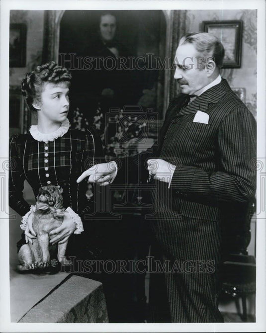 Press Photo Man & girl with toy dog - Historic Images