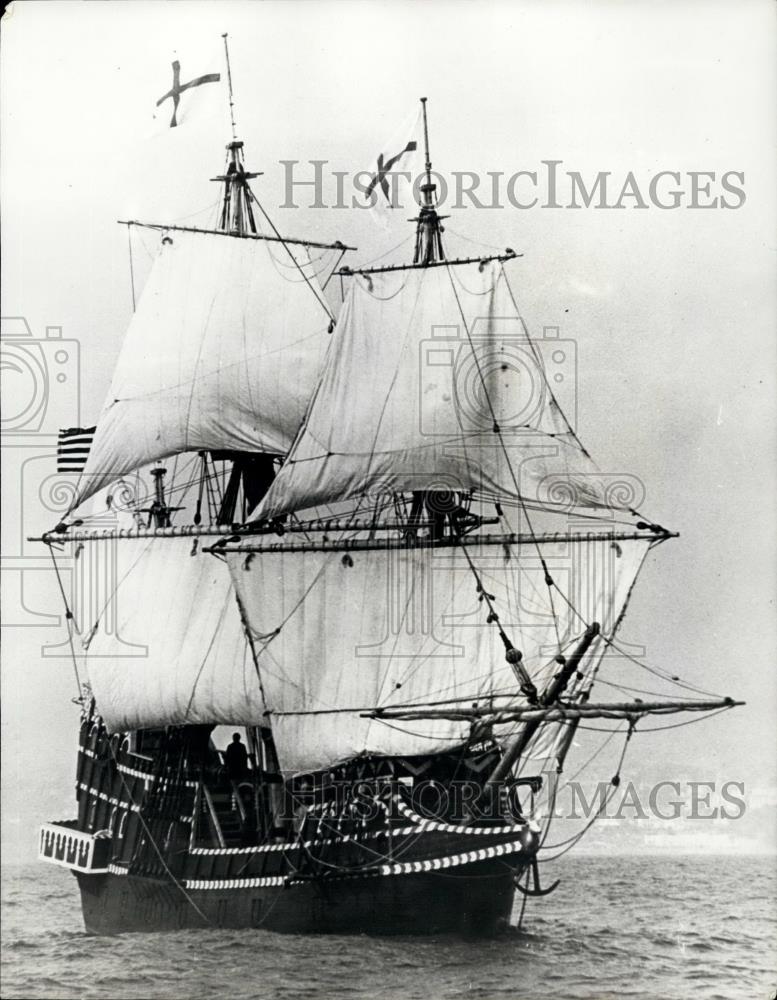 1973 Press Photo Sea Trials For Golden Hind Replica of Sir Francis Drake's - Historic Images