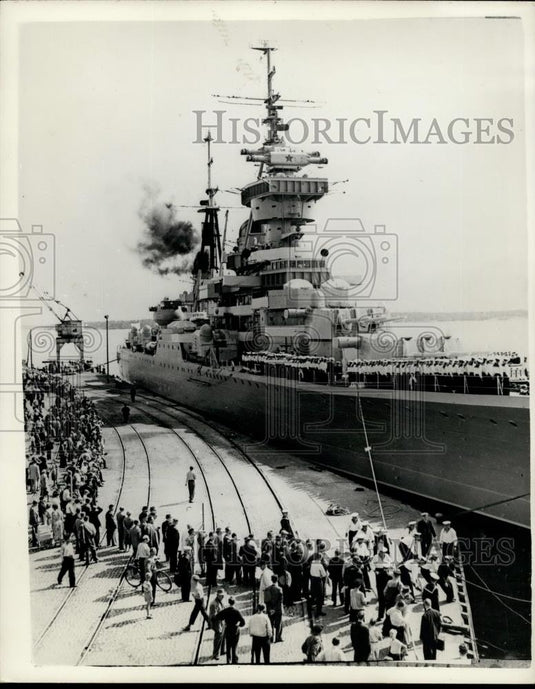1954 Press Photo Warships Of The Russian Navy Visit Helsinki - Historic Images