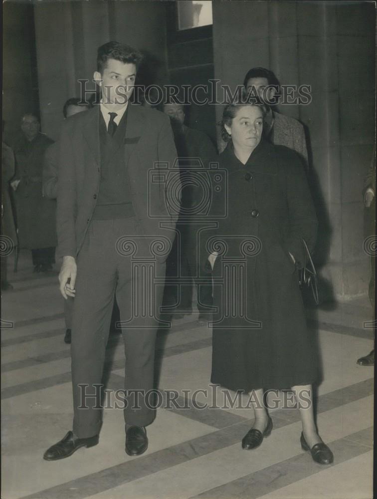 1960 Press Photo, Mrs. Thirel &amp; Son Attend Georges Rapin Hearing - Historic Images