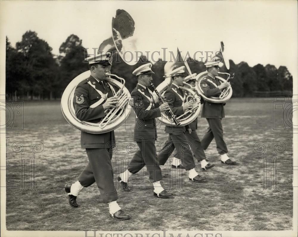 1956 Press Photo U.S. Air Force Band Rehearses For Searchlight Tattoo - Historic Images