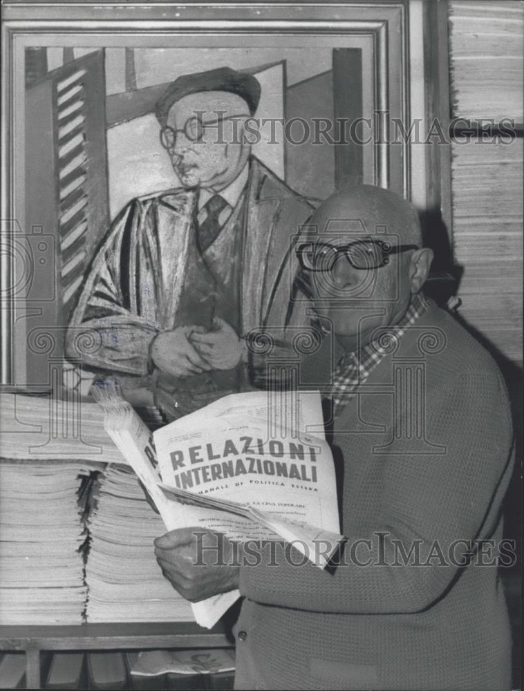 Press Photo Pietro Nenni, The President of the Republic Giuseppe Saragat,Italy - Historic Images