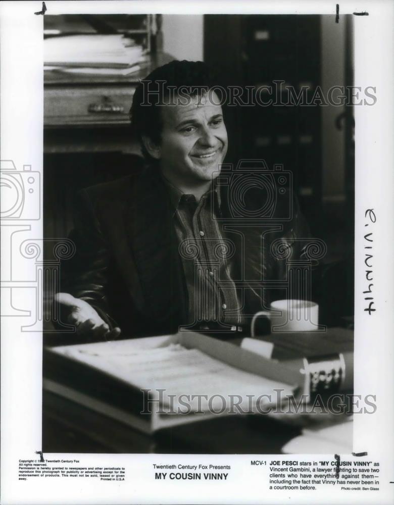 1992 Press Photo Joe Pesci in My Cousin Vinny - cvp22715 - Historic Images