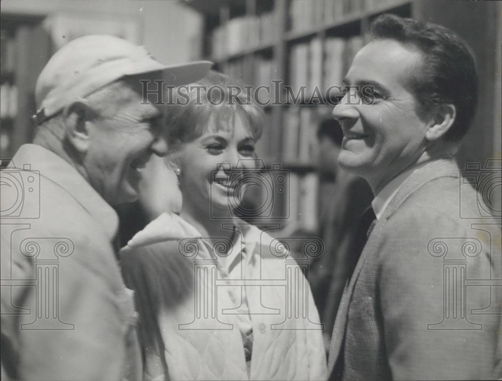 1963 Press Photo Dark Purpose Film Filming Shirley Jones Director George Marchal - Historic Images