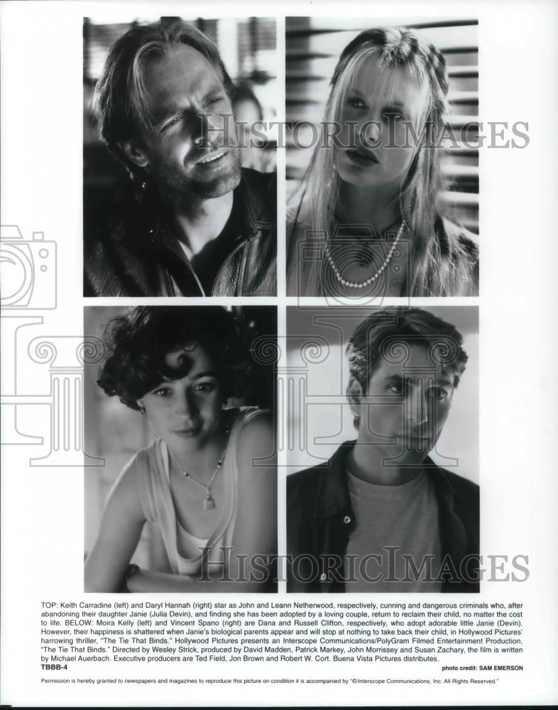 1995 Press Photo Keith Carradine Moria Kelly Daryl Hannah in The Tie That Binds - Historic Images