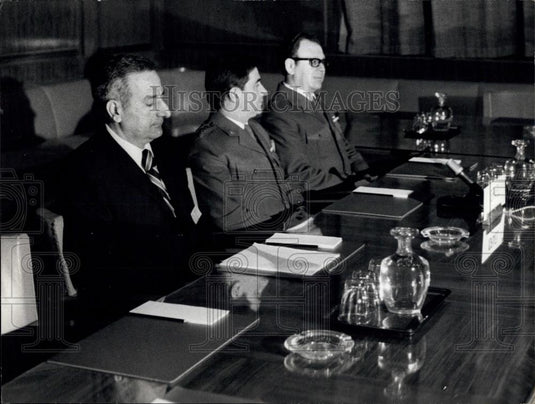 1973 Press Photo Geneva Peace Conference,Israel Delegation - Historic Images