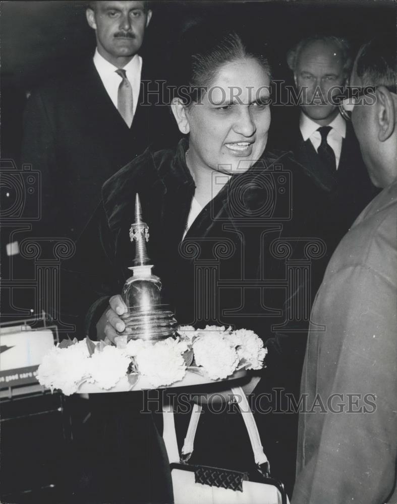 1964 Press Photo Prime Minister of Ceylon Sirimavo Bandaranaike - Historic Images