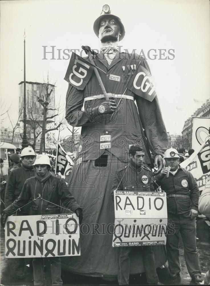 1984 Press Photo, Miners Protest in Paris - Historic Images