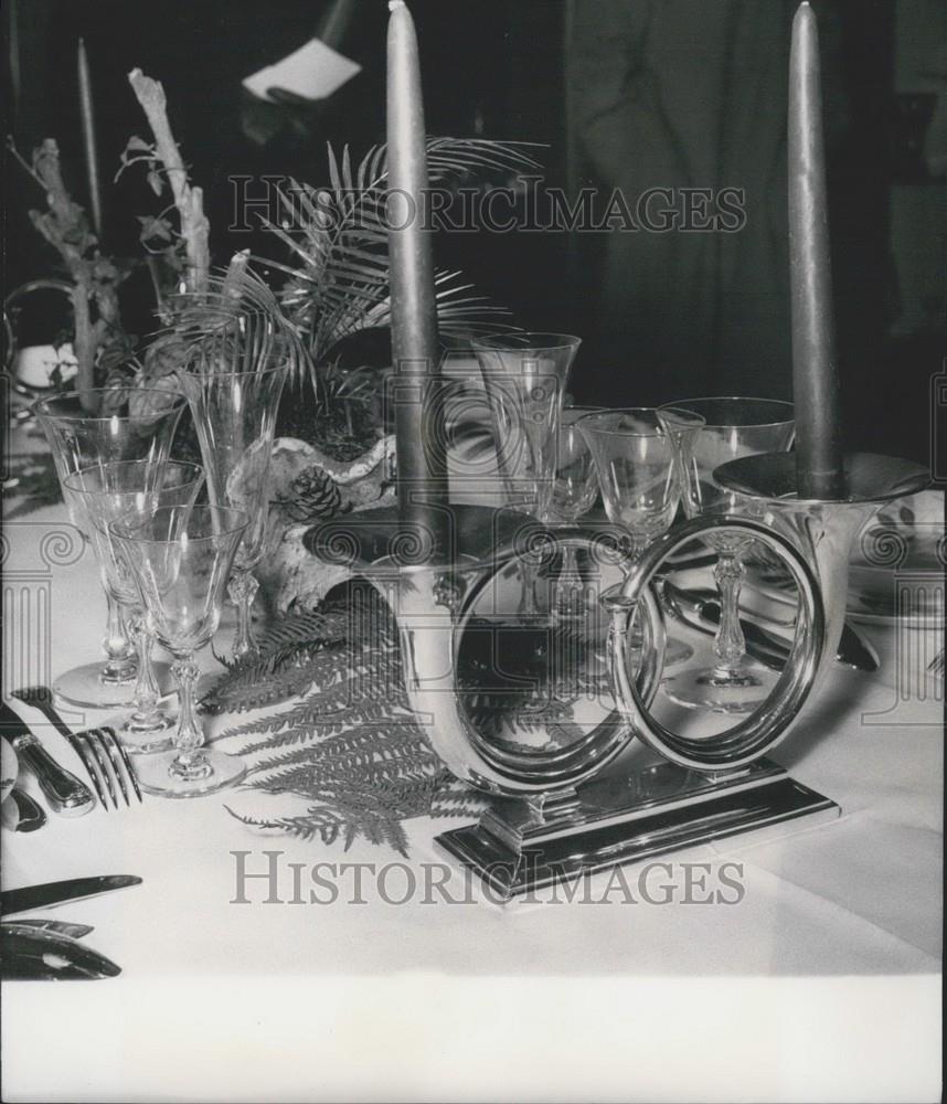 1956 Press Photo Christofle Table Decoration Exposition - Historic Images