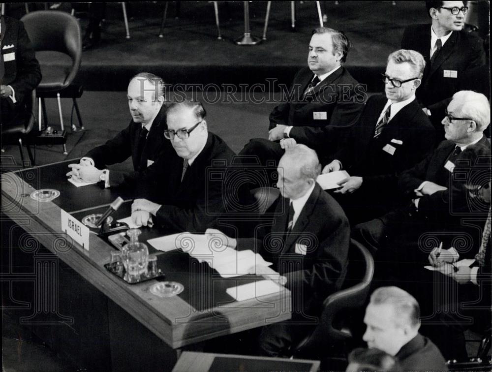 1973 Press Photo Geneva Peace Conference. The Israeli delegation - Historic Images