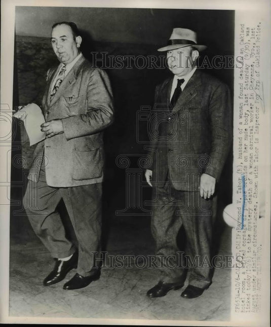 1950 Press Photo Raymond Tabor  husband of a woman who found dead in a hotel - Historic Images
