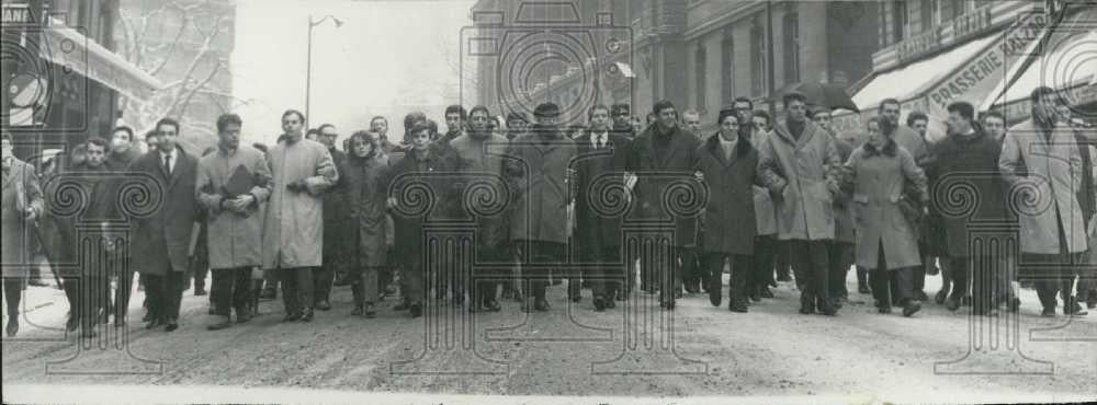 1963 Press Photo Mr Roure Pres Of UNEF Arrested-Student Protest St Michel Blvd - Historic Images