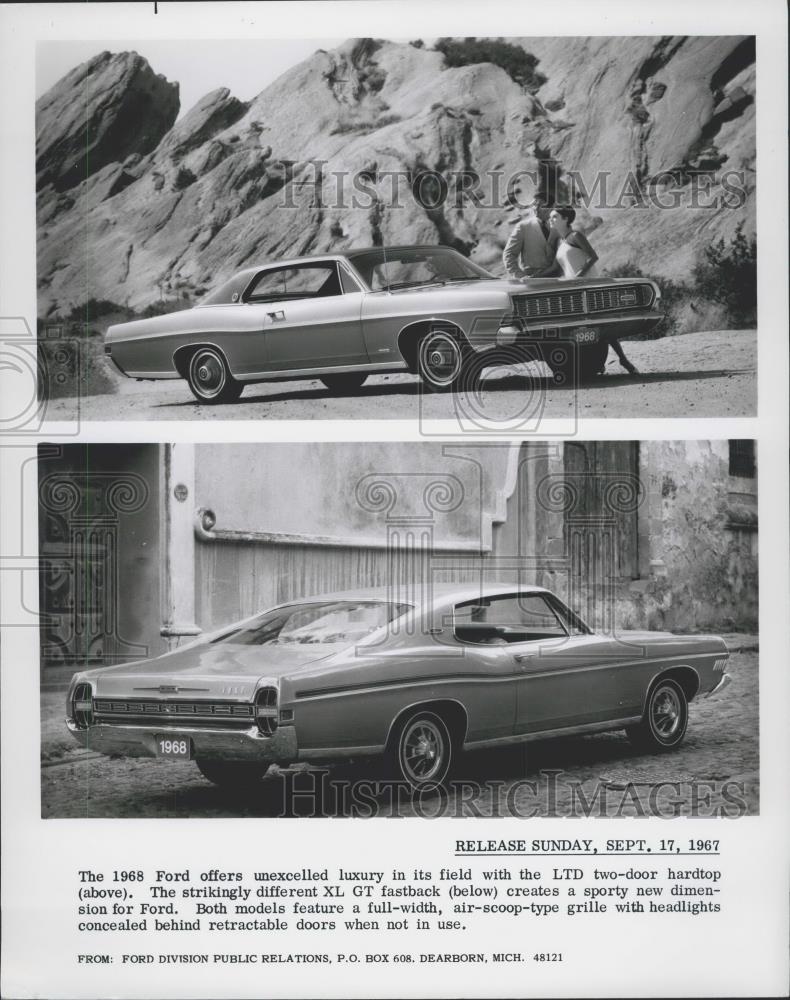 1967 Press Photo 1968 Ford LTD &amp; XL GT fastback - Historic Images