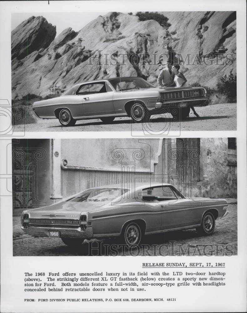 1967 Press Photo 1968 Ford LTD & XL GT fastback - Historic Images