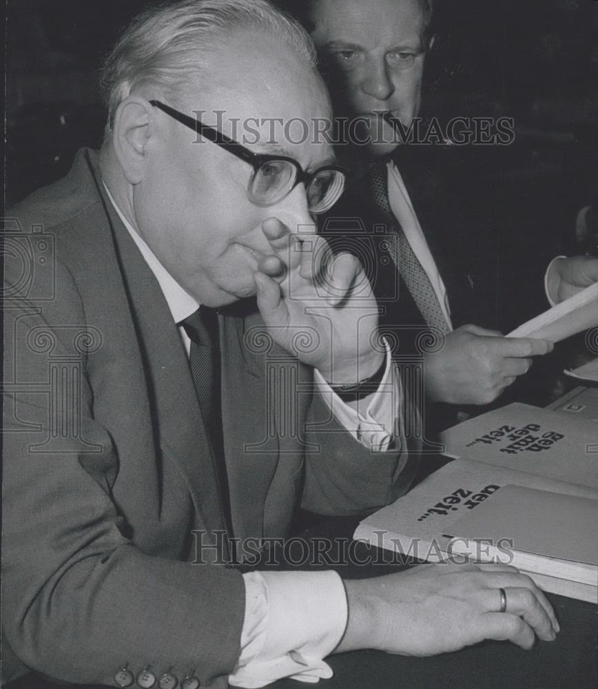 1959 Press Photo Erich Ollenhauer, Herbert Whener - Historic Images