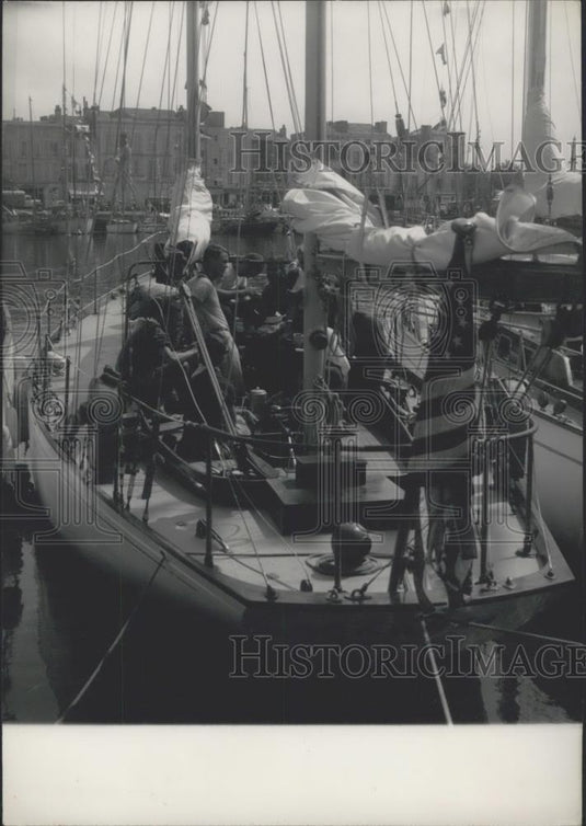 1959 Press Photo US Yacht "Carina" Wins Plymouth La Rochelle Race - Historic Images