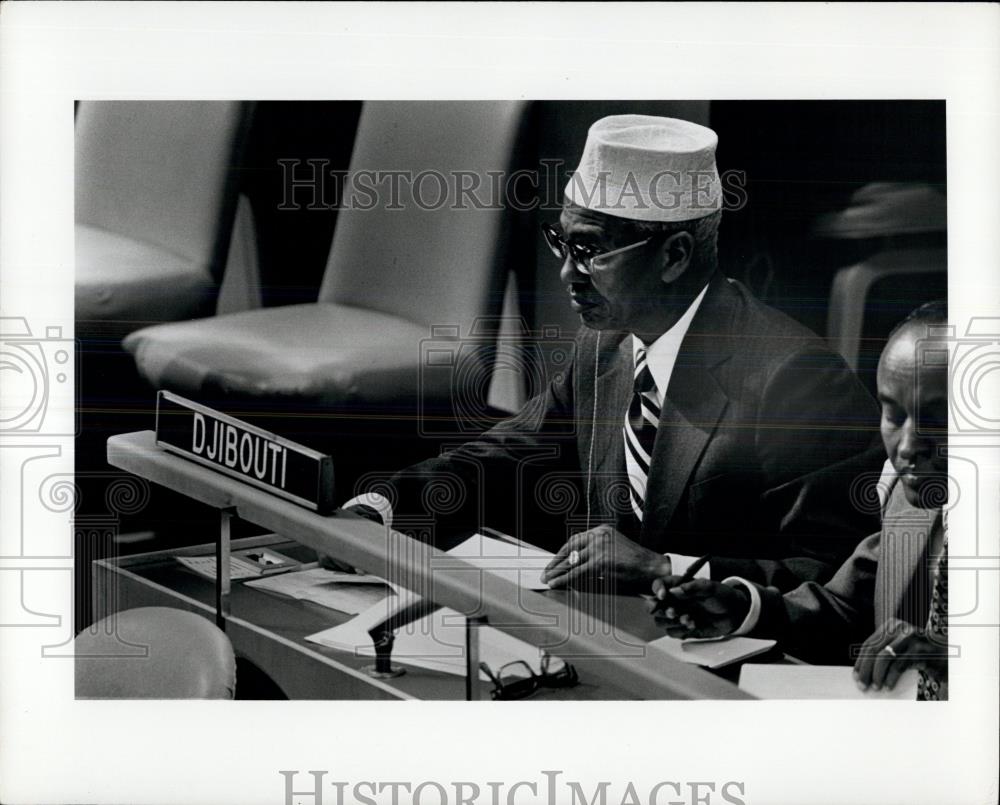 1977 Press Photo Mr. Hassan Gouled, President of DJIBOUTI - Historic Images
