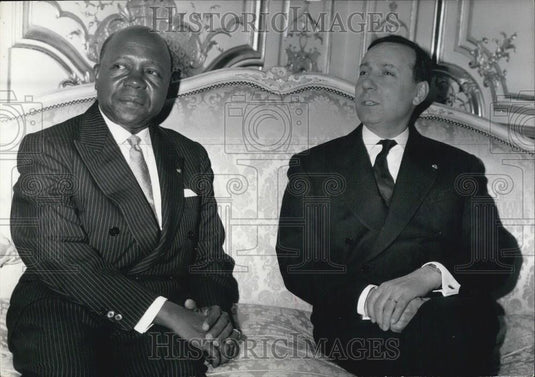 1961 Press Photo Gabon President M M'BA, Prime Minister Debre, France - Historic Images