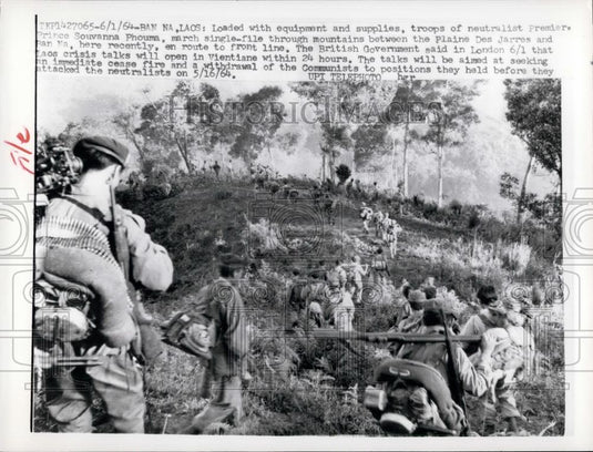 1964 Press Photo Troops of Neutralist Premier, Prince Souvanmna Phouma, Laos War - Historic Images