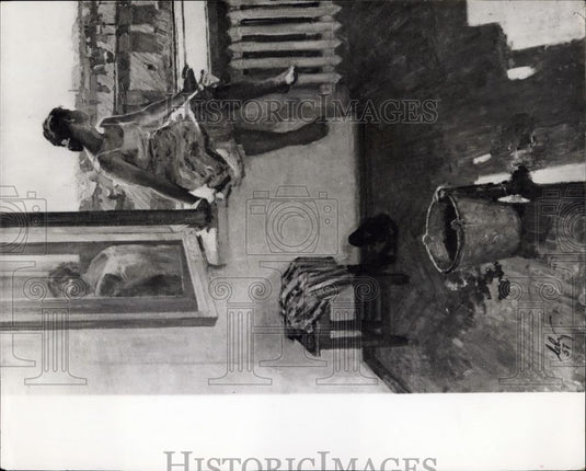 1950 Press Photo Russian Artist Alexander Alexandrovich Deineka, Relay Race - Historic Images