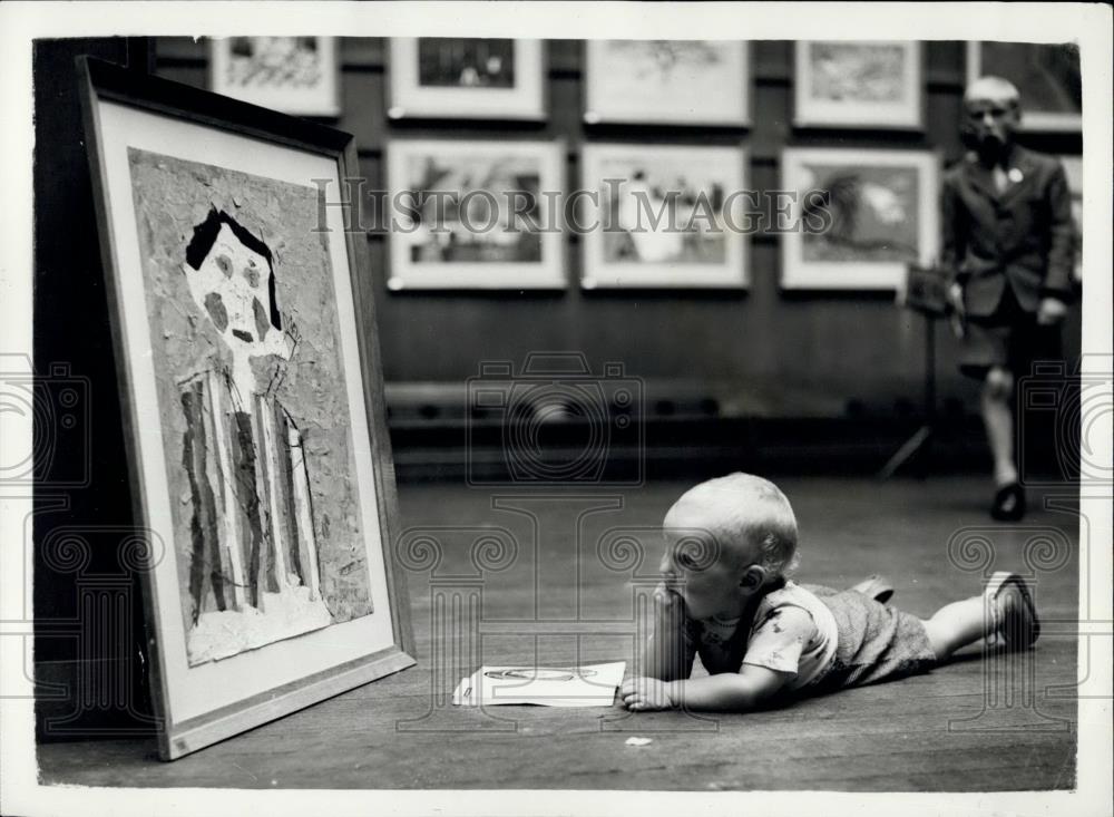 1959 Press Photo Barry Newsam, Mary Karkwood, Children&#39;s Art - Historic Images