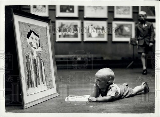 1959 Press Photo Barry Newsam, Mary Karkwood, Children's Art - Historic Images