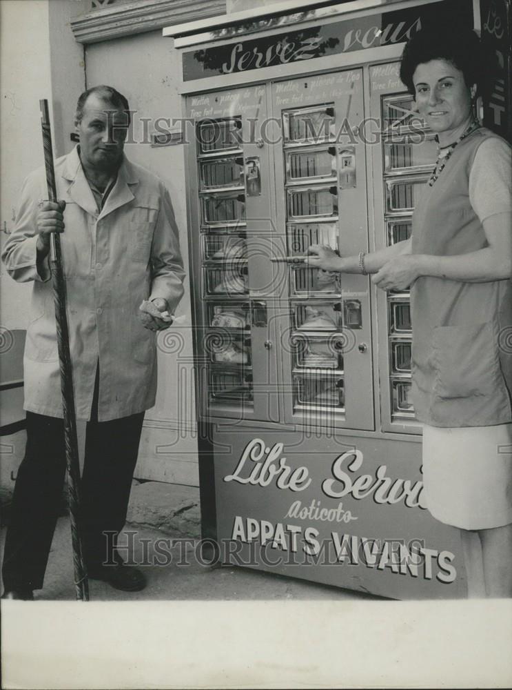 1964 Press Photo Bait Vending Machine - Historic Images