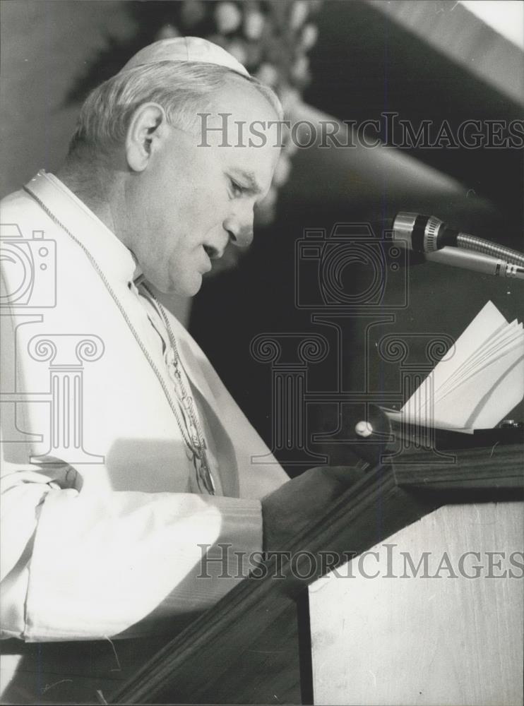 1979 Press Photo Pope Addresses 146 Nation Meeting of UN In Rome - Historic Images