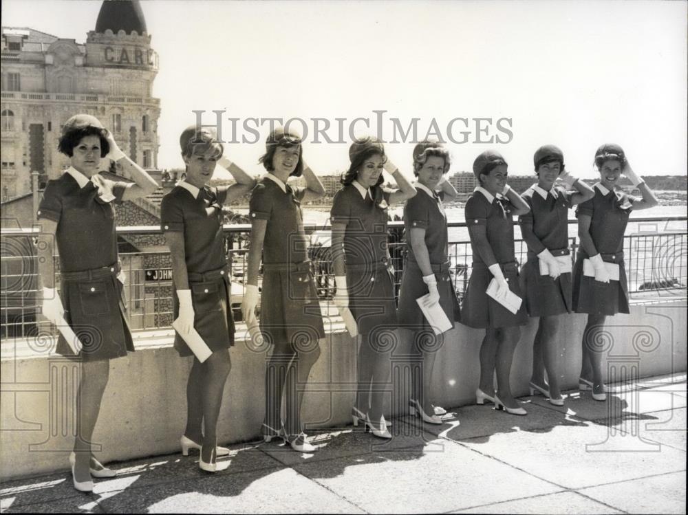 1968 Press Photo 8 Hostesses of the Annual Cannes Film Festival - Historic Images