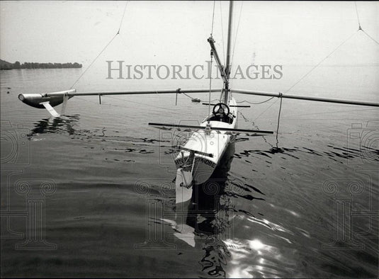 1981 Press Photo "Hydrophobia" sailing boat to try to break speed record - Historic Images