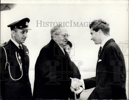 1958 Press Photo Ben Zwi, Pres of Israel, and his wife&Prince Albert of Belgium - Historic Images