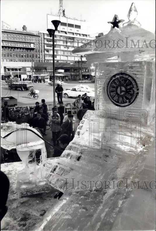 Press Photo Ice Decorations for Winter Olympics - Historic Images