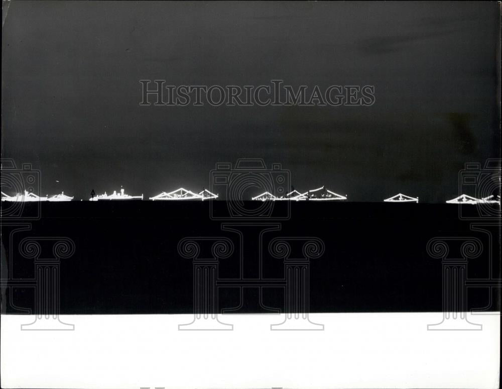 1969 Press Photo NATO Ships Lit Up at Spithead - Historic Images